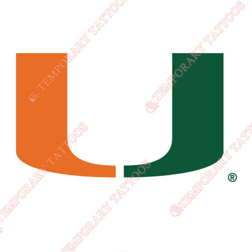 Miami Hurricanes Customize Temporary Tattoos Stickers NO.5042